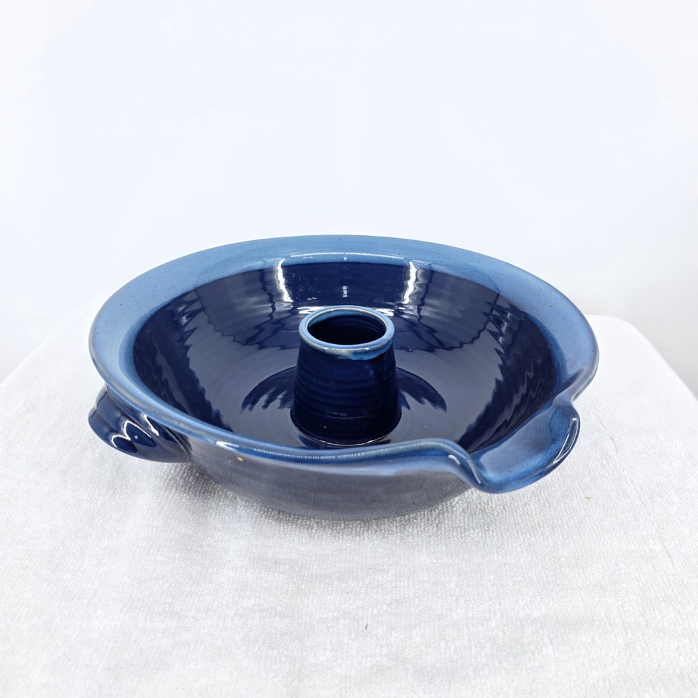 Tumbleweed Pottery Cobalt Blue Ceramic Chicken Baker Vertical Roaster Spout